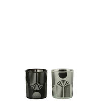 WINDLICHT - Weiss/Schwarz, Basics, Glas (10/10/12,5cm) - Ambia Home
