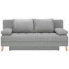 SCHLAFSOFA in Webstoff Hellgrau  - Hellgrau/Naturfarben, Konventionell, Holz/Textil (195/90/90cm) - Cantus