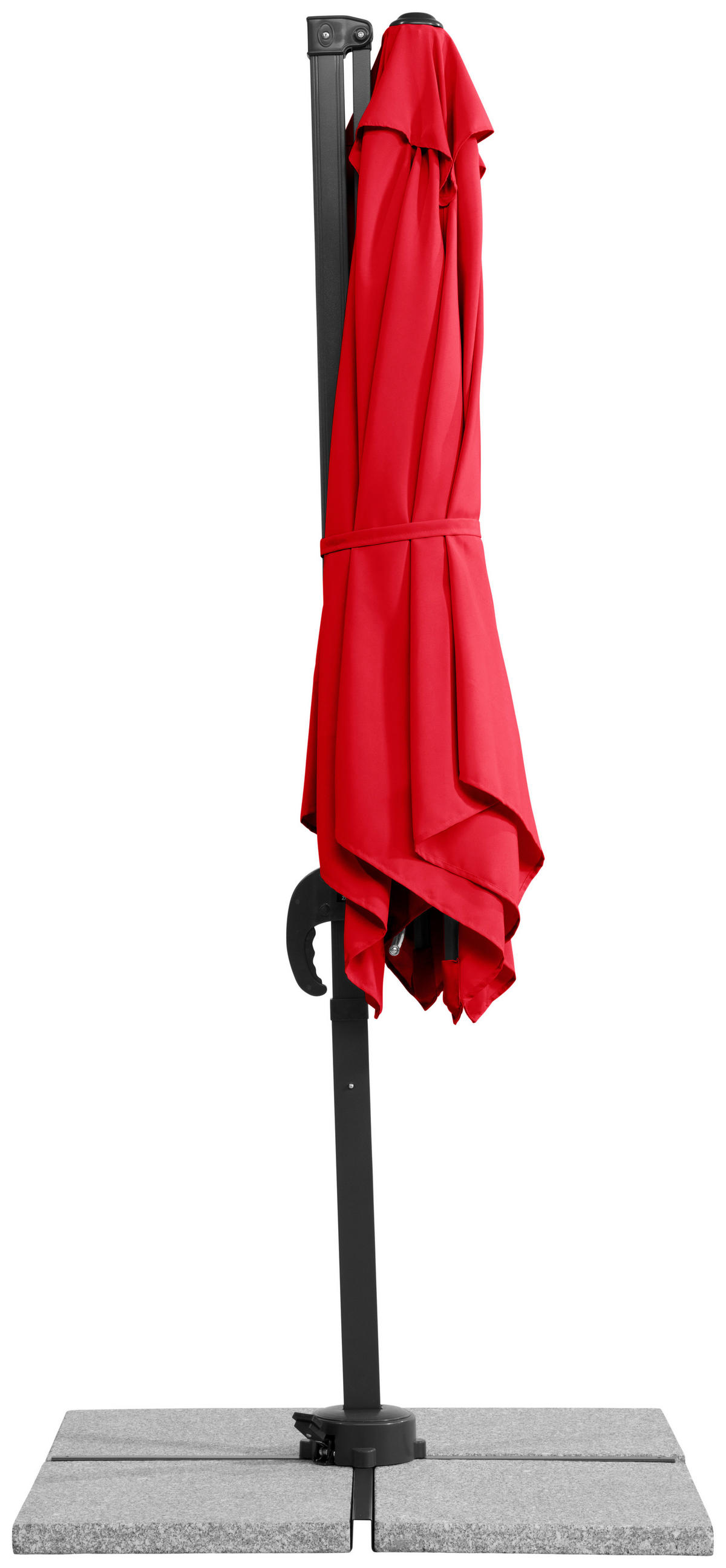 ZÁVESNÝ SLNEČNÍK 300/239/230 cm - antracitová/červená, Basics, kov/textil (300/239/230cm)