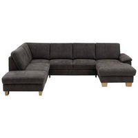 WOHNLANDSCHAFT Grau Mikrofaser  - Eichefarben/Beige, Design, Holz/Textil (235/316/167cm) - Beldomo System