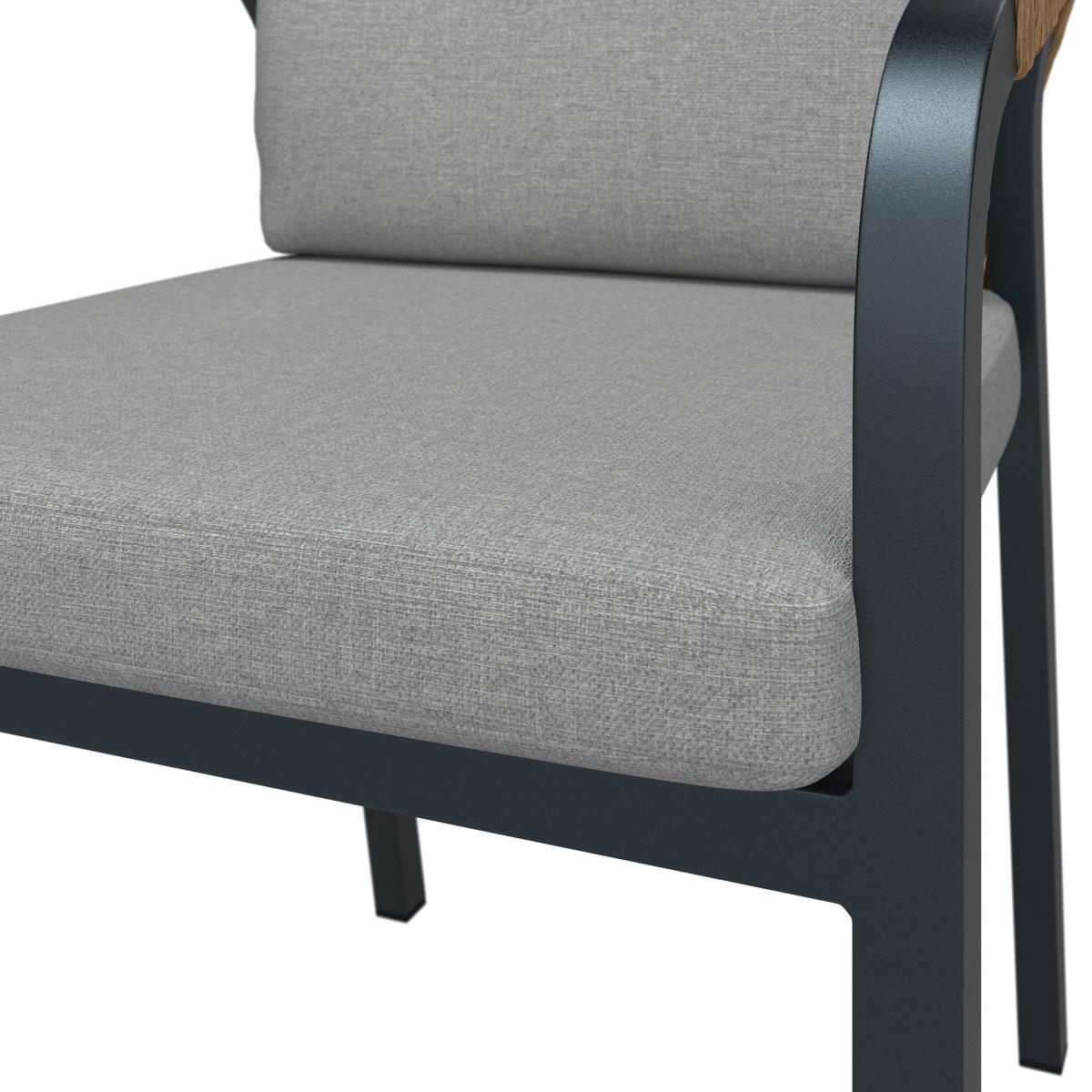STAPELSESSEL Aluminium Anthrazit, Naturfarben, Hellgrau  - Anthrazit/Hellgrau, MODERN, Kunststoff/Textil (56/77/64cm) - Ambia Garden