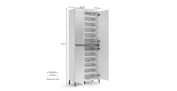 GARDEROBENSCHRANK 80/200/34 cm  - Anthrazit/Weiß, Design, Holzwerkstoff/Kunststoff (80/200/34cm) - Xora