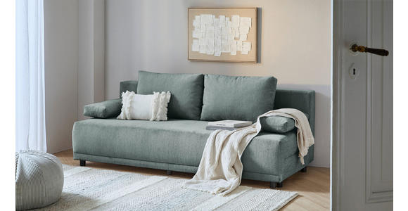 SCHLAFSOFA in Chenille Grau  - Schwarz/Grau, KONVENTIONELL, Kunststoff/Textil (201/72/98cm) - Carryhome