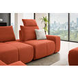 ECKSOFA in Velours Terracotta  - Terracotta/Schwarz, Design, Kunststoff/Textil (236/326cm) - Xora