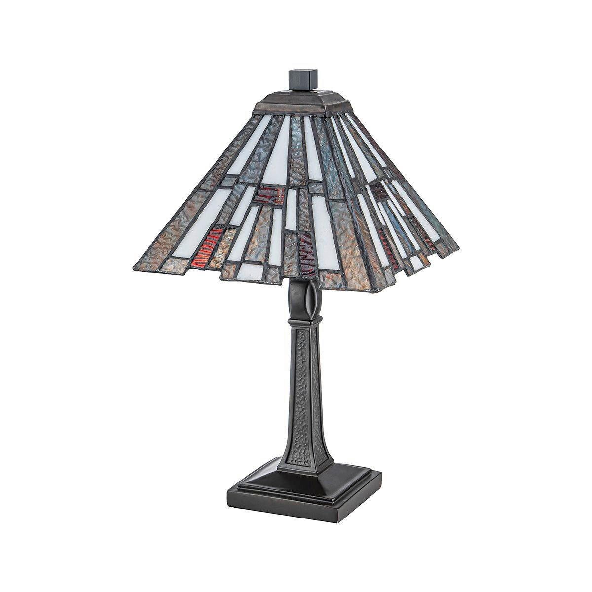TISCHLEUCHTE Quoizel 20,3/36,5 cm  - Dunkelbraun/Multicolor, Design, Glas/Naturmaterialien (20,3/36,5cm) - Elstead Lighting