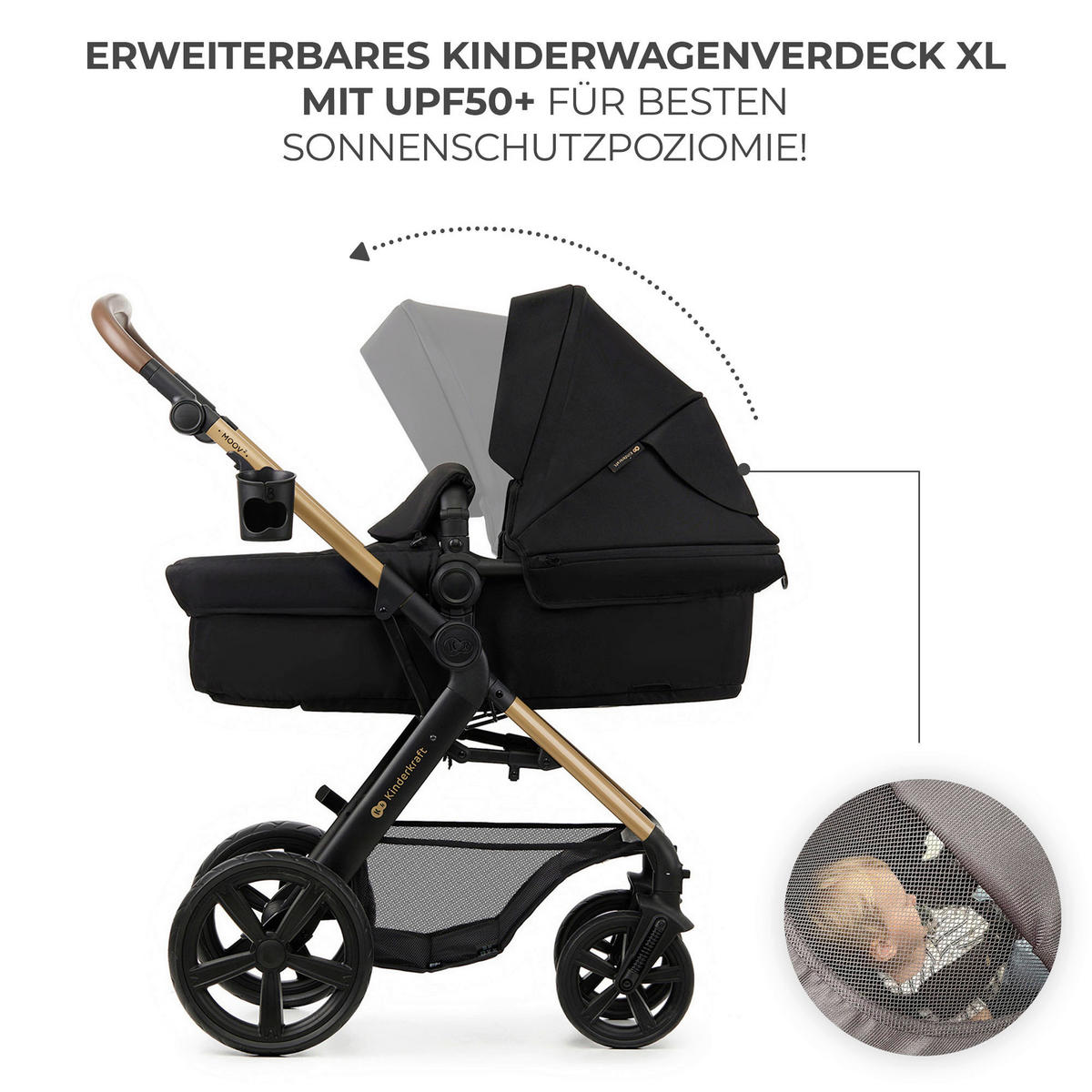 KINDERWAGEN  - Schwarz, Basics, Textil/Metall (60/86,5/106cm) - Kinderkraft