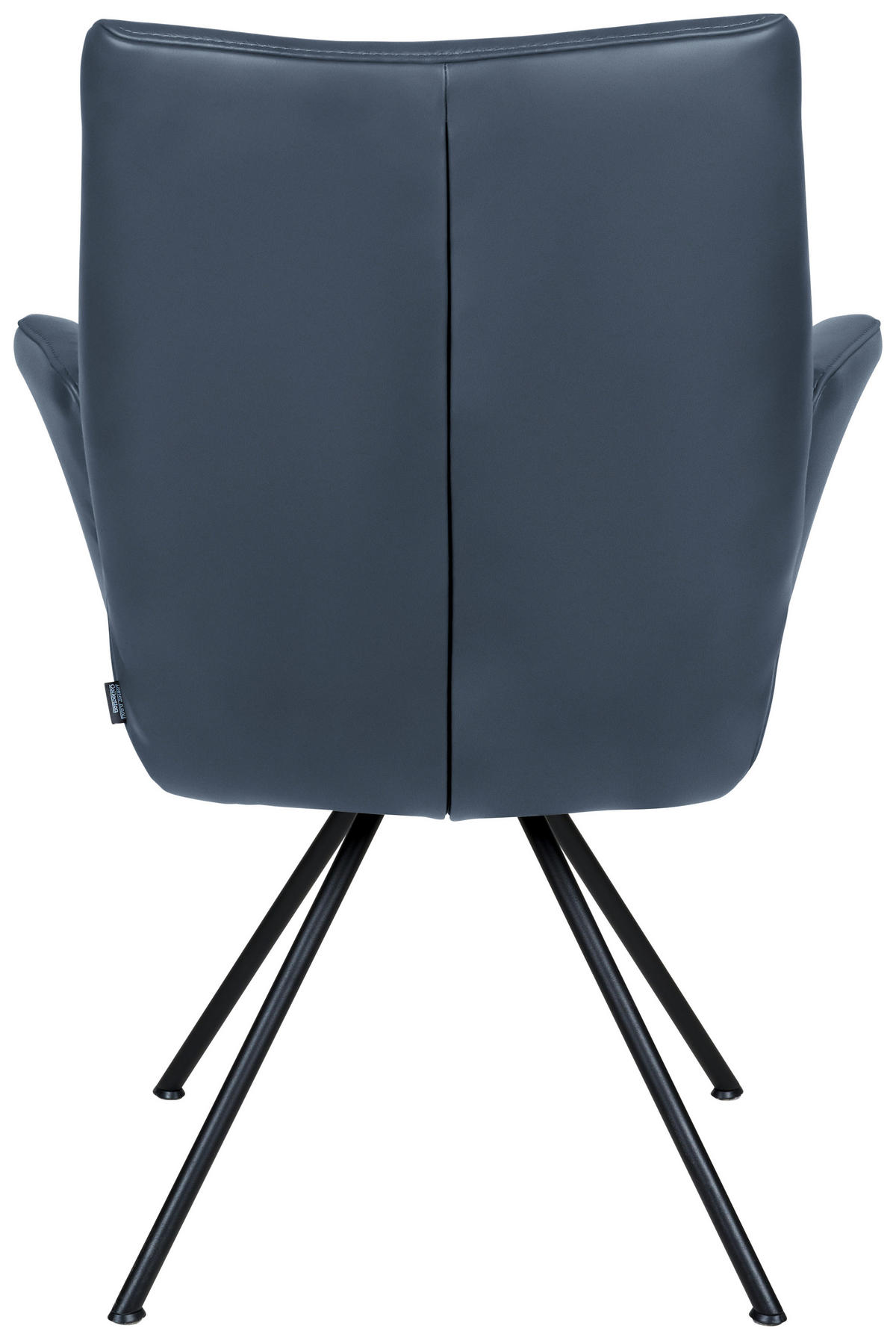 ARMLEHNSTUHL  in Stahl Echtleder pigmentiert  - Graublau/Schwarz, Design, Leder/Metall (65/91/63cm) - Dieter Knoll