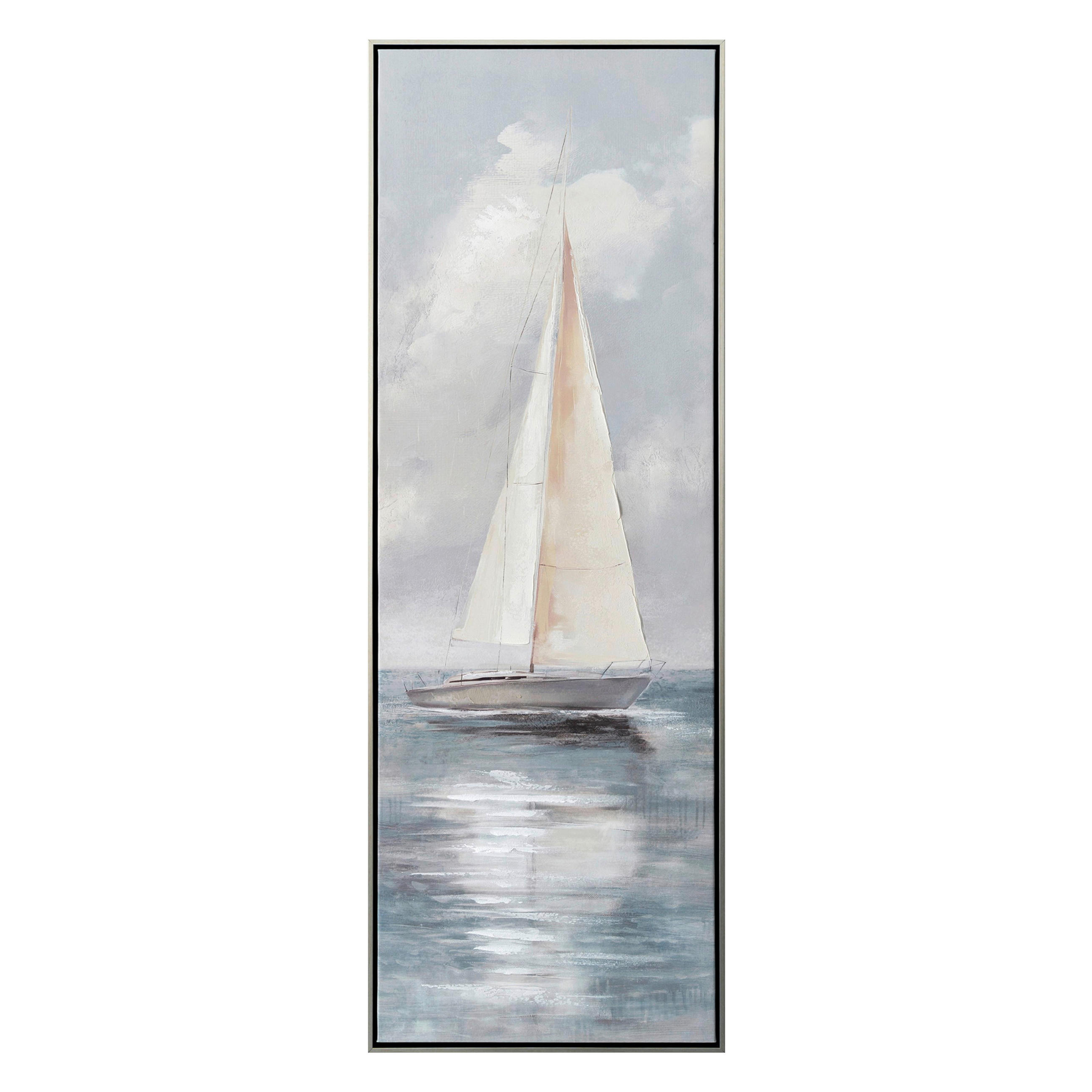 BILD Schiff Blau 30/90 cm  - Blau/Silberfarben, LIFESTYLE, Holz/Kunststoff (30/90cm) - Monee