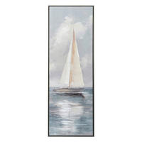 BILD Schiff Blau 30/90 cm  - Blau/Silberfarben, LIFESTYLE, Holz/Kunststoff (30/90cm) - Monee