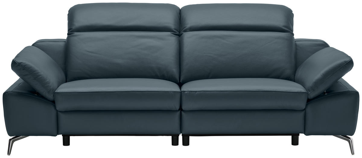 HÁROMÜLÉSES KANAPÉ bőr sötétkék  - sötétkék, Design, bőr/fém (234/83-99/110cm) - Celina Home