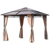 ZAHRADNÍ ALTÁN velikost: 295/275/295 cm - antracitová/hnědá, Moderní, kov/plast (295/275/295cm) - Gardenson