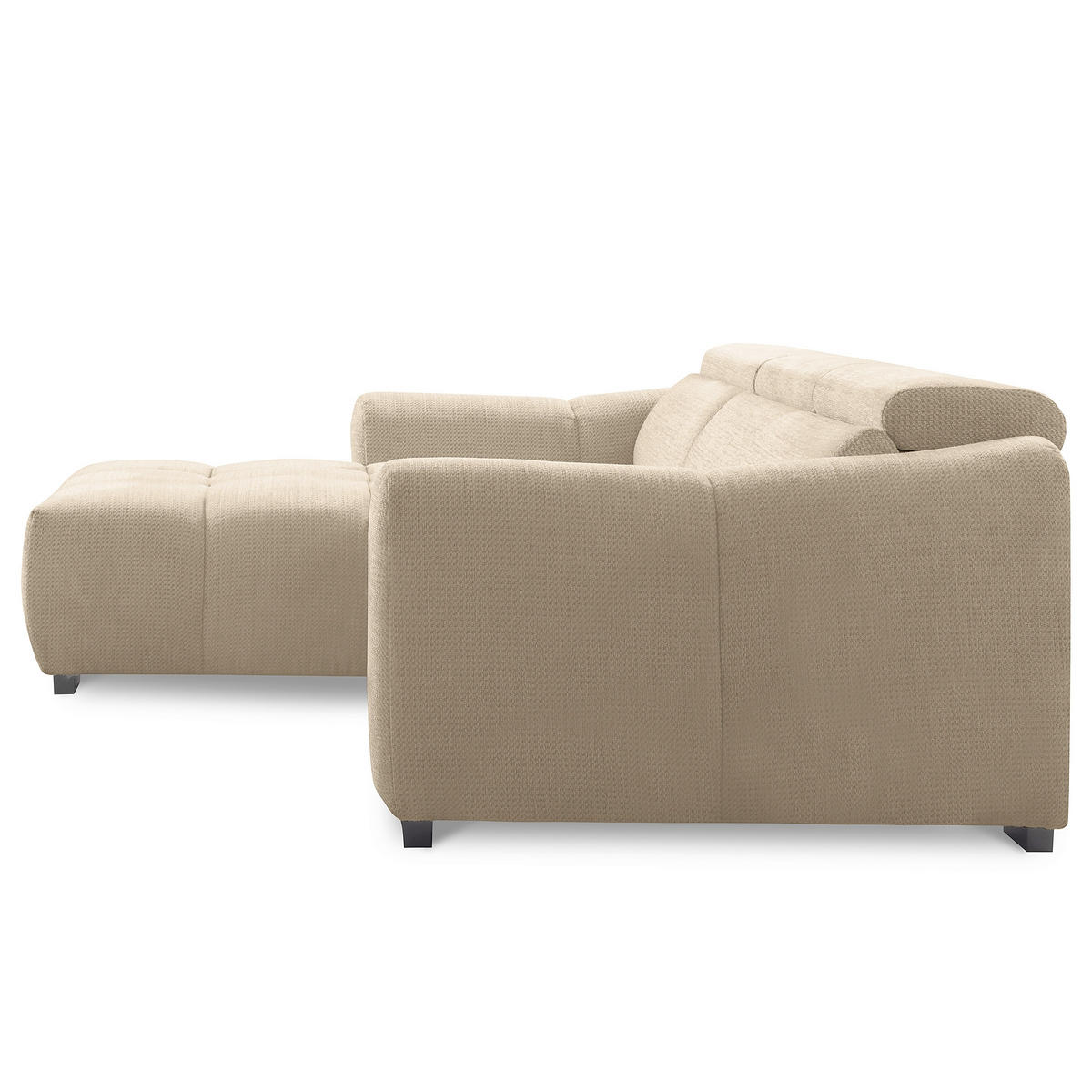 ECKSOFA  Webstoff Beige  - Beige/Schwarz, Design, Kunststoff/Textil (177/274cm) - Livetastic