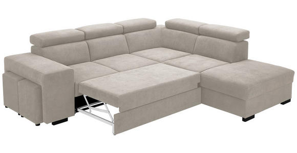 ECKSOFA  in Webstoff Beige  - Beige/Schwarz, KONVENTIONELL, Holz/Textil (283/244cm) - Carryhome