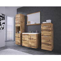 BADEZIMMER 5-teilig  in 120 cm  - Eiche Wotan/Weiß, LIFESTYLE, Keramik/Holzwerkstoff (120cm) - P & B