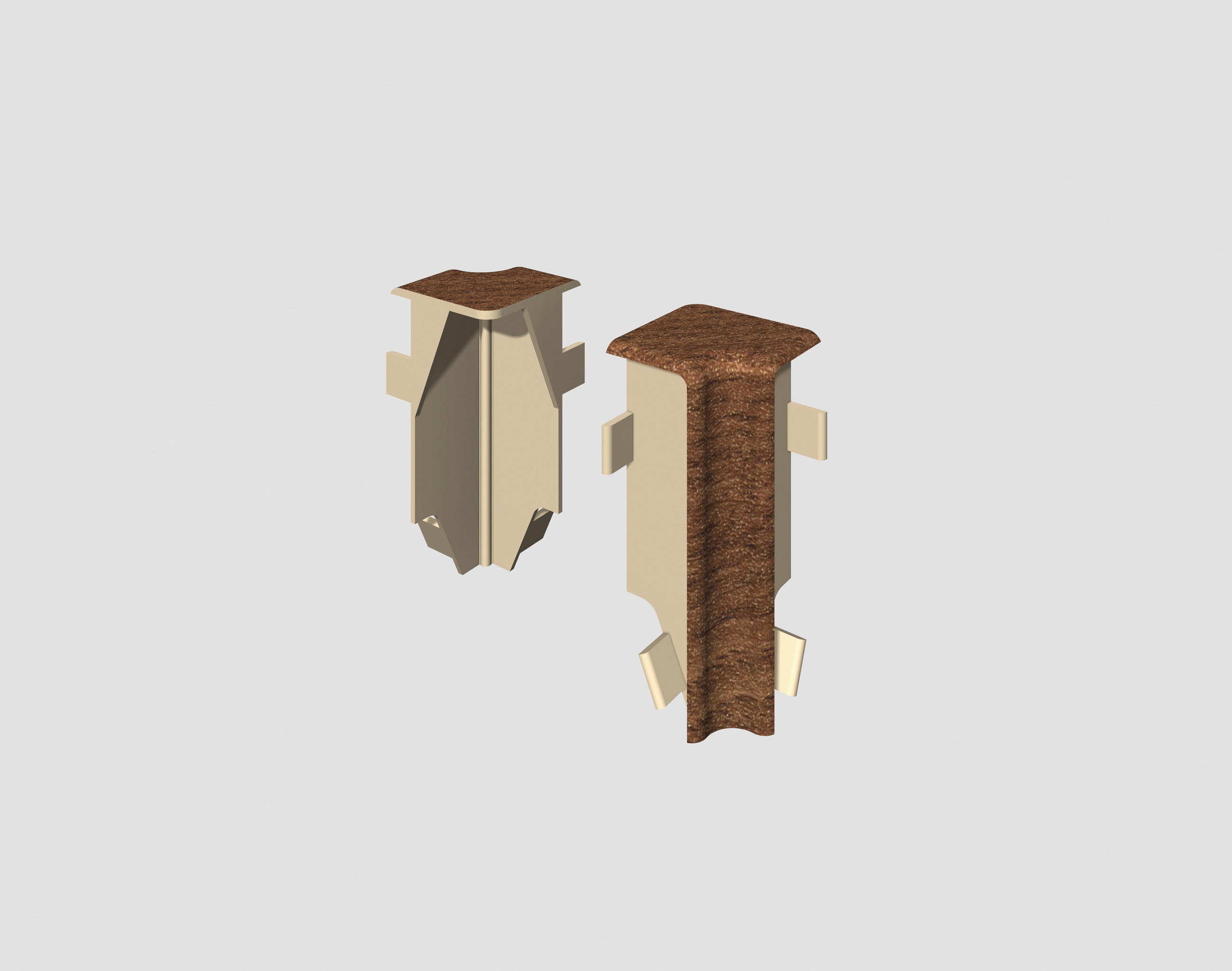 Innenecke Nussbaum Braun Braun, Nussbaumfarben  - Nussbaumfarben/Braun, Basics, Kunststoff (1.6/0.7/5.9cm) - Egger Holzwerkstoffe