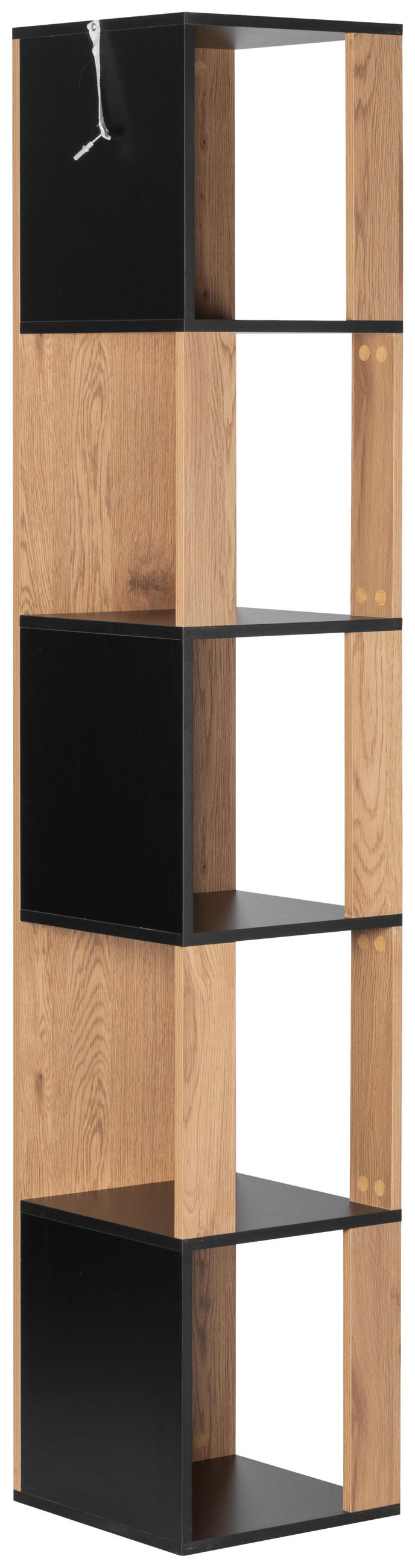 ECKREGAL - Schwarz/Naturfarben, Design, Holzwerkstoff (34/185/34cm) - MID.YOU