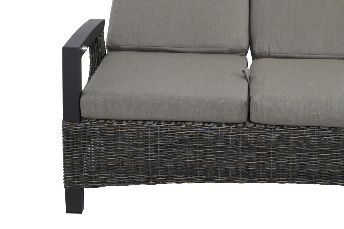 LOUNGEGARNITUR 4-teilig   72/206/103 cm Aluminium  - Grau, Basics, Keramik/Kunststoff (72/206/103cm) - Siena Garden