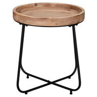 BEISTELLTISCH 66,5/66,5/57,5 cm Tanne furniert Schwarz rund  - Schwarz, MODERN, Holz/Holzwerkstoff (66,5/66,5/57,5cm)