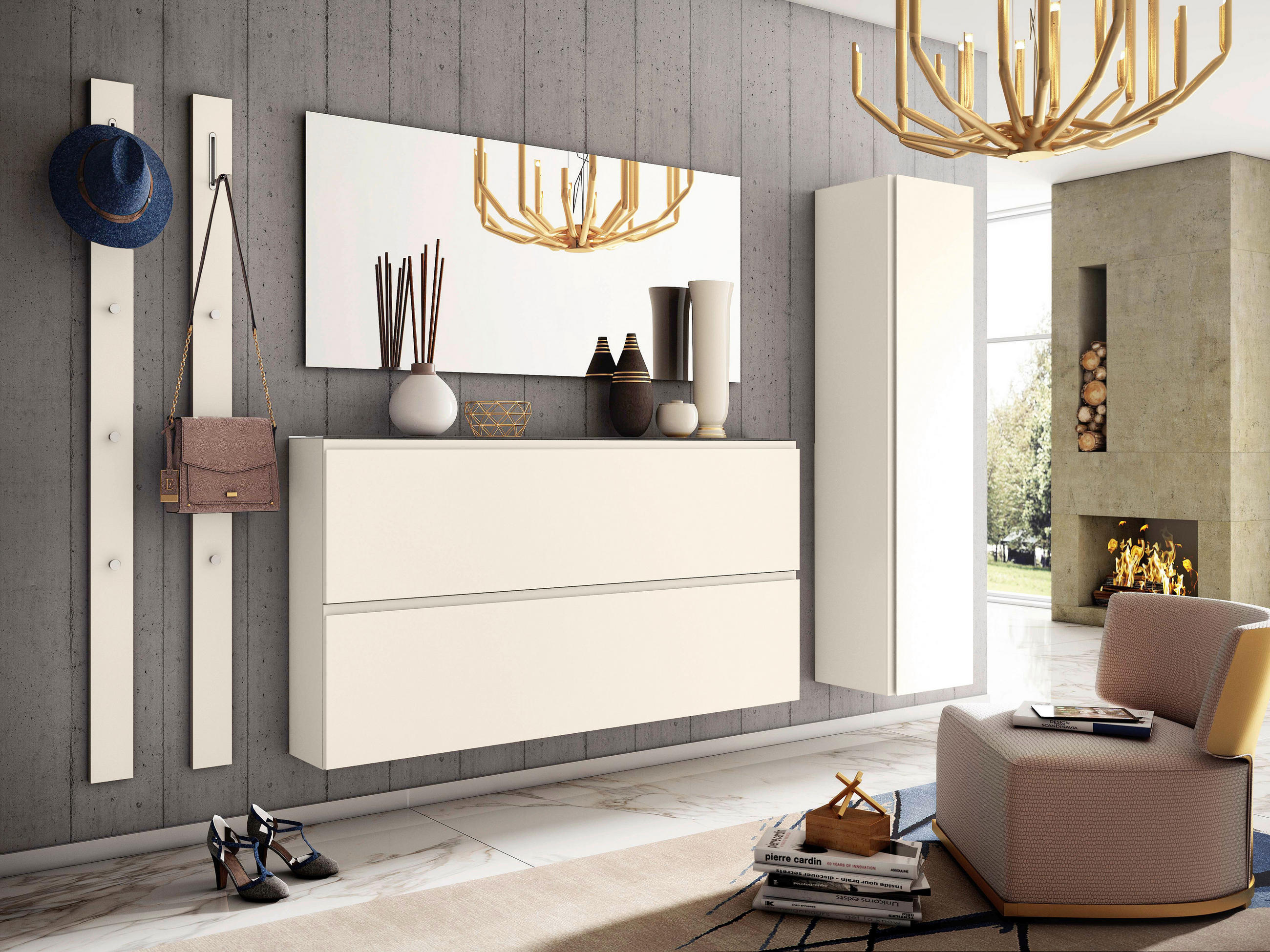 GARDEROBE Sandfarben - Sandfarben, Design, Glas (170/185/33cm) - Moderano