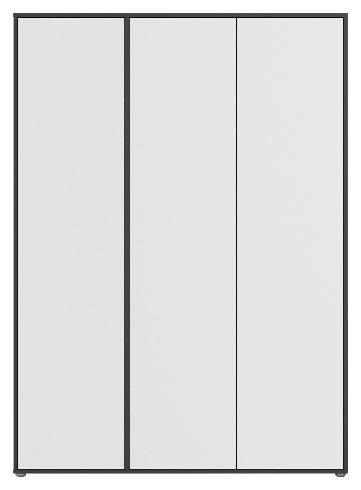 DREHTÜRENSCHRANK in Grau, Weiss  - Weiss/Grau, Modern, Holzwerkstoff (140/194/53cm) - Rauch Möbel