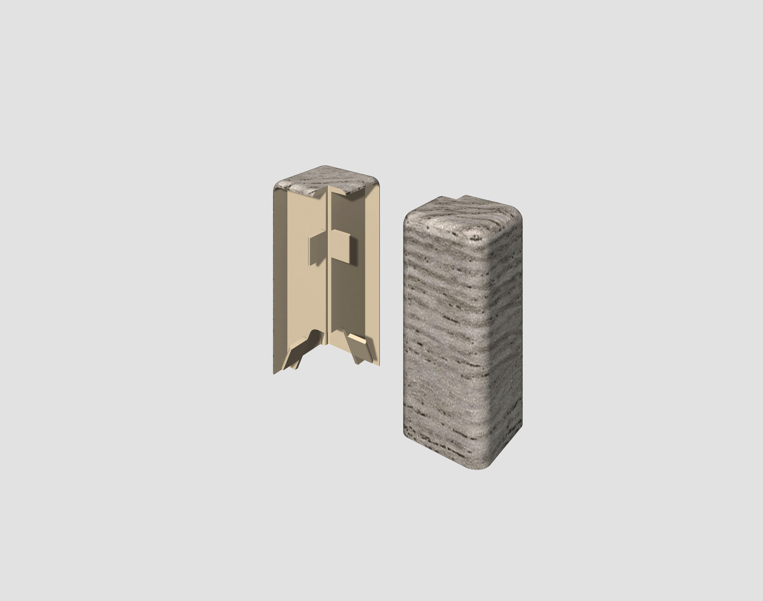 AUßENECKE - Eichefarben/Grau, KONVENTIONELL, Kunststoff (1.6/0.7/5.9cm) - Egger Holzwerkstoffe