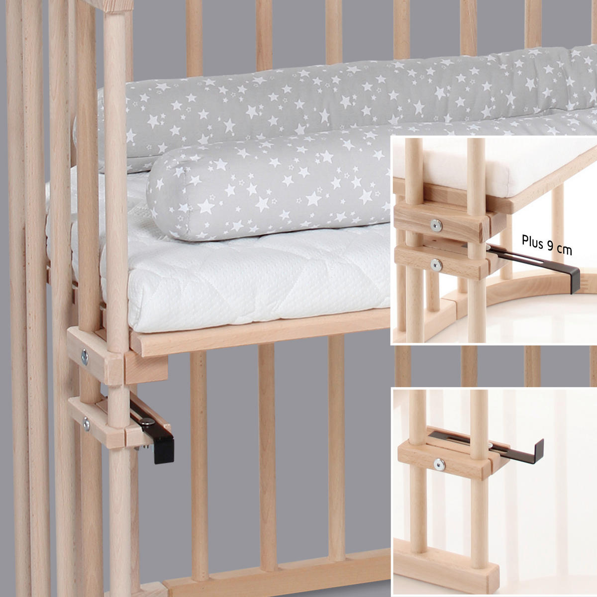 BEISTELLBETT  96/54/79 cm  - Naturfarben, Basics, Holz (96/54/79cm) - Babybay