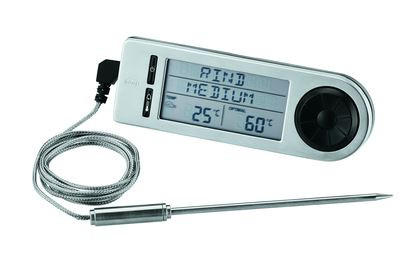 BRATENTHERMOMETER  - Grau Hochglanz, Basics, Metall (15/4,8/2cm) - Rösle