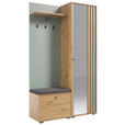 GARDEROBE 5-teilig  in 114/197/40 cm  - Salbeigrün/Eiche Artisan, Design, Glas/Holzwerkstoff (114/197/40cm) - Xora