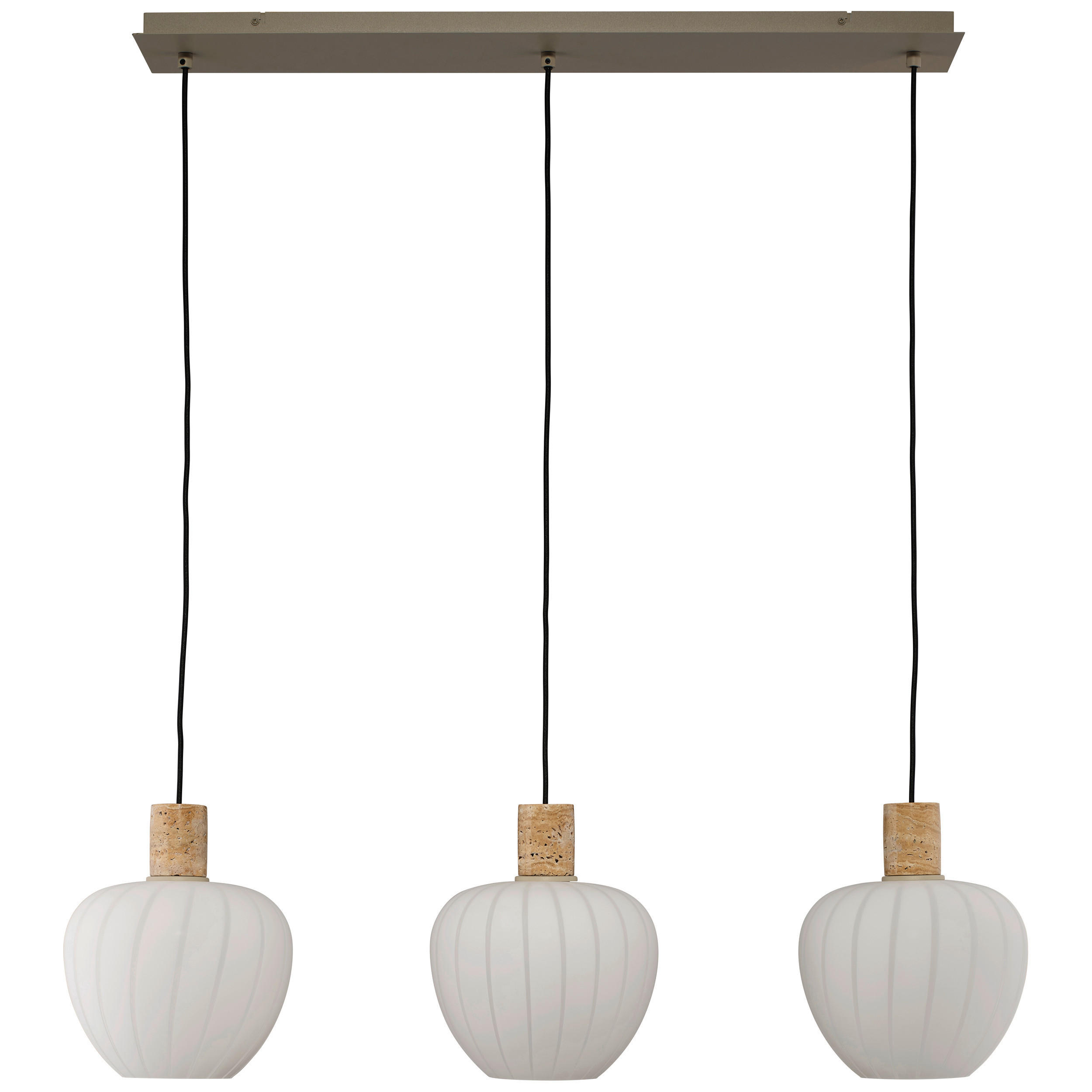 HÄNGELEUCHTE 120/25/150 cm    - Weiss/Beige, Basics, Glas/Metall (120/25/150cm)