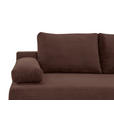 SCHLAFSOFA  mit Liegefunktion, Schlafen auf Sitzhöhe, Rücken echt Cord Braun  - Schwarz/Braun, KONVENTIONELL, Holz/Textil (196/96/103cm) - Carryhome