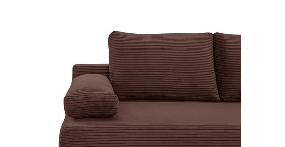 SCHLAFSOFA  mit Liegefunktion, Schlafen auf Sitzhöhe, Rücken echt Cord Braun  - Schwarz/Braun, KONVENTIONELL, Holz/Textil (196/96/103cm) - Carryhome