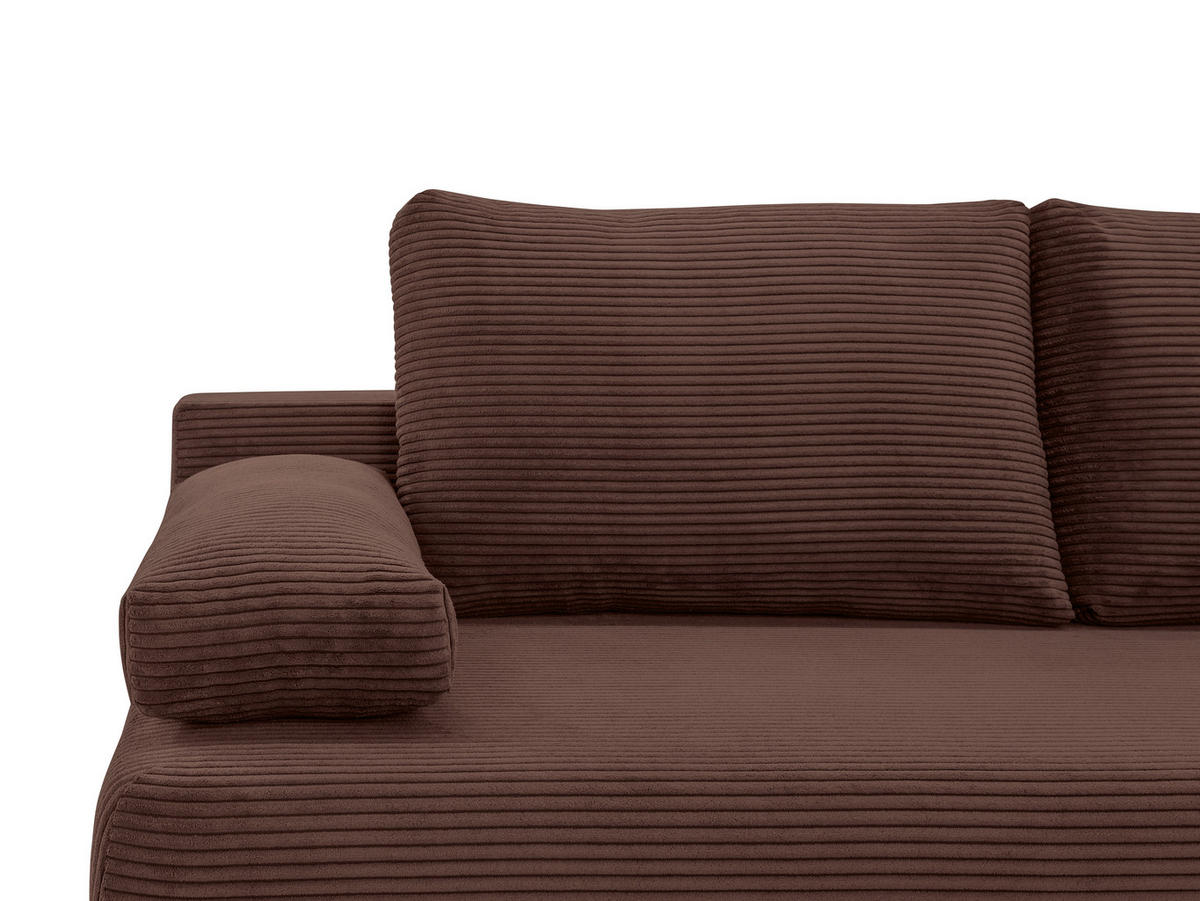 SCHLAFSOFA  mit Liegefunktion, Schlafen auf Sitzhöhe, Rücken echt Cord Braun  - Schwarz/Braun, KONVENTIONELL, Holz/Textil (196/96/103cm) - Carryhome