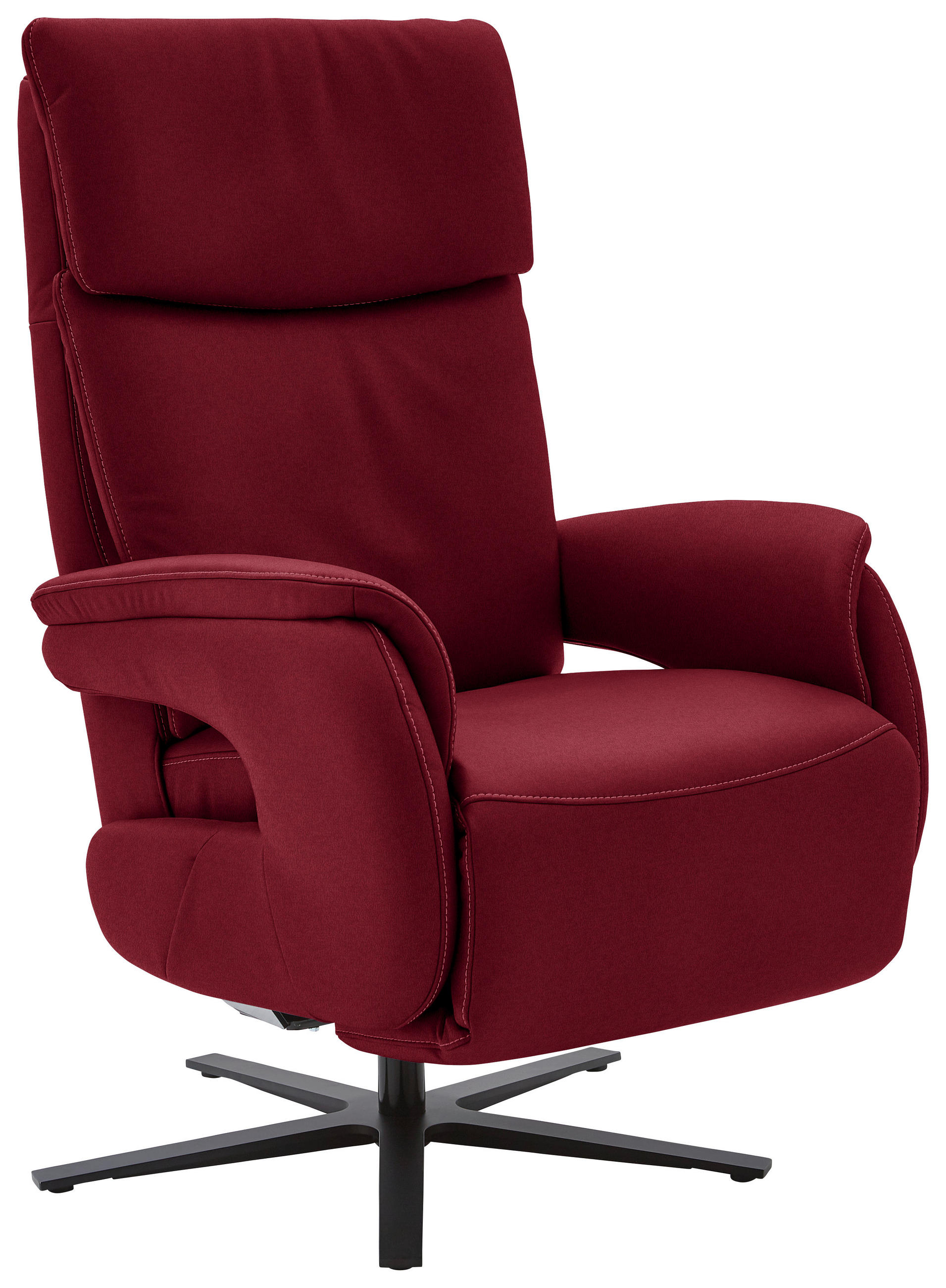 RELAXSESSEL in Textil Rot  - Rot/Schwarz, Design, Textil/Metall (70/117/85cm) - Dieter Knoll