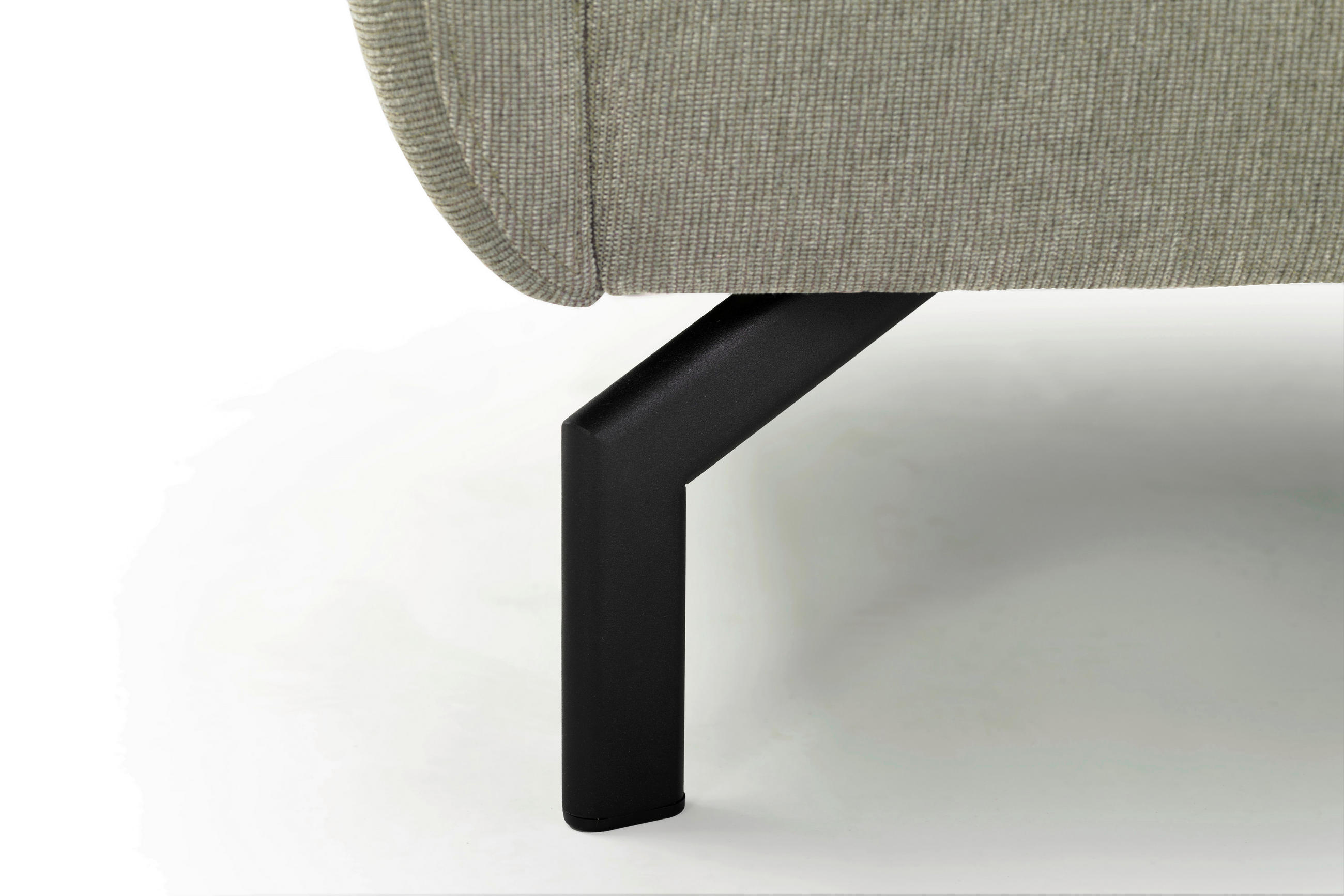 SOFFA i flatväv greige  - greige/svart, Klassisk, metall/trä (230/85/100cm) - Hom`in