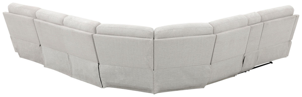 ECKSOFA Weiß Leinenoptik  - Schwarz/Weiß, KONVENTIONELL, Holz/Kunststoff (286/101/338cm) - Livetastic