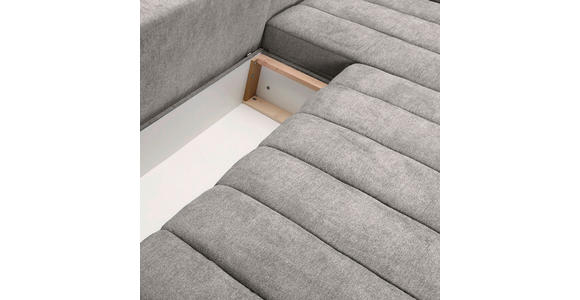 ECKSOFA Hellgrau Flachgewebe  - Hellgrau/Schwarz, KONVENTIONELL, Holz/Textil (275/180cm) - Carryhome