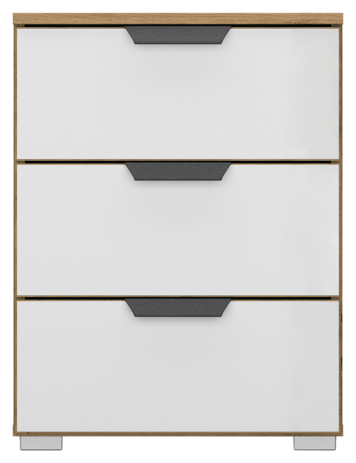 NACHTSCHRANK 40/61/42 cm  - Alufarben/Eiche Artisan, MODERN, Glas/Holzwerkstoff (40/61/42cm) - Rauch Möbel