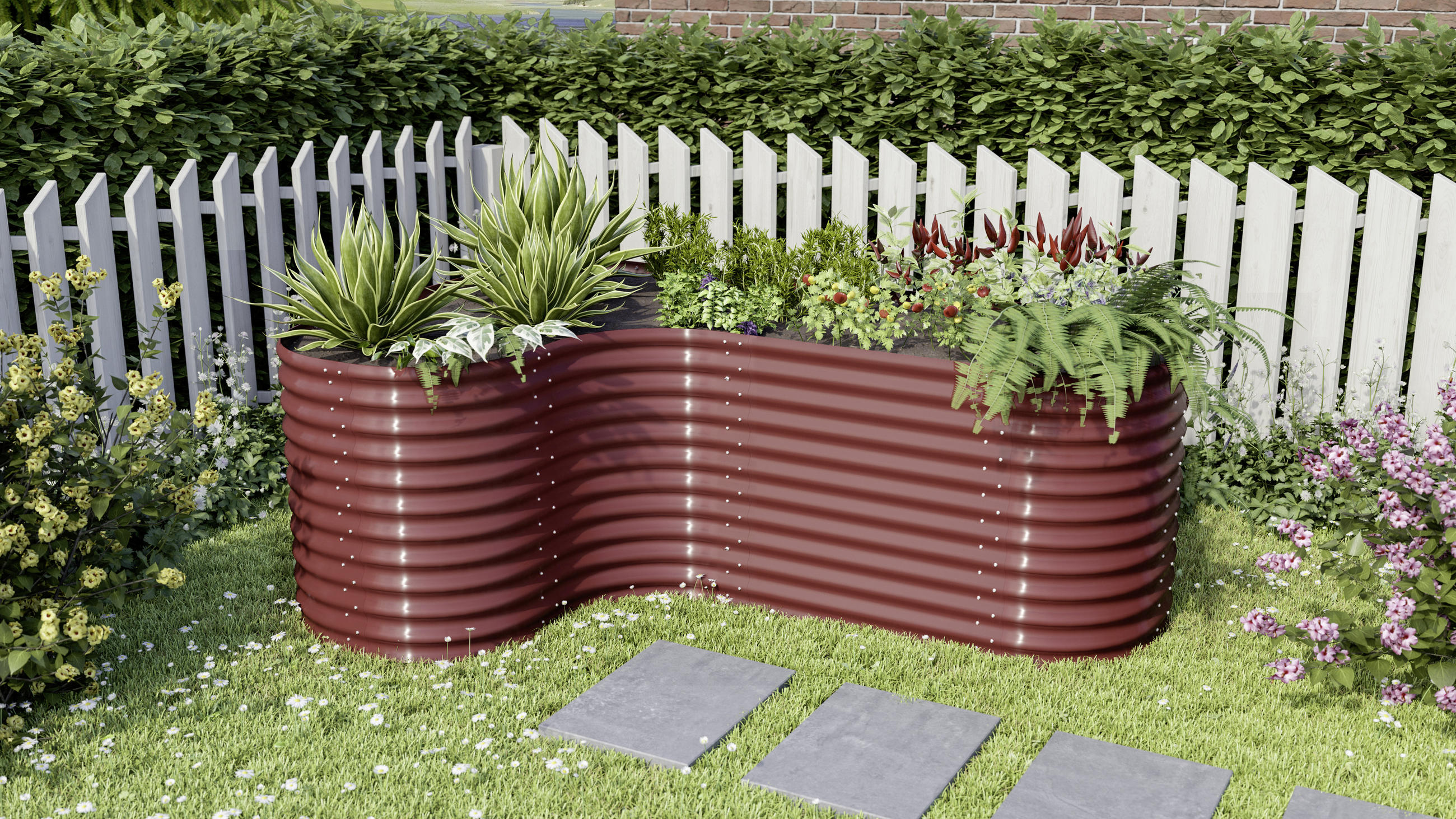 HOCHBEET-ERWEITERUNG 80/85,8/80 cm  - Rot, Basics, Metall (80/85,8/80cm)
