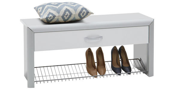 GARDEROBENBANK 109/50/35 cm - Chromfarben/Alufarben, Design, Glas/Holzwerkstoff (109/50/35cm) - Dieter Knoll