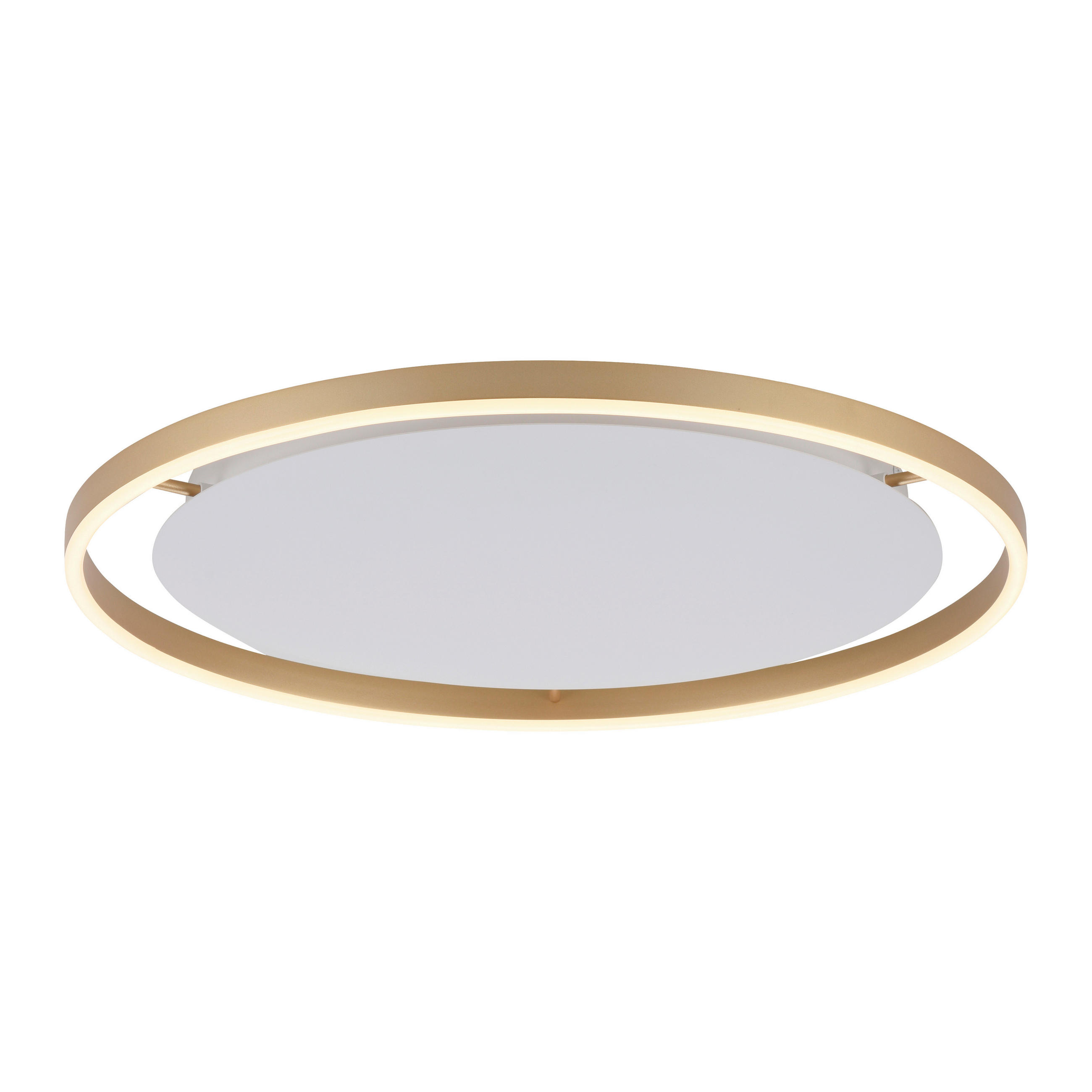 LED-DECKENLEUCHTE Riuts 58,5/58,5/5,3 cm   - Messingfarben, Design, Kunststoff/Metall (58,5/58,5/5,3cm)