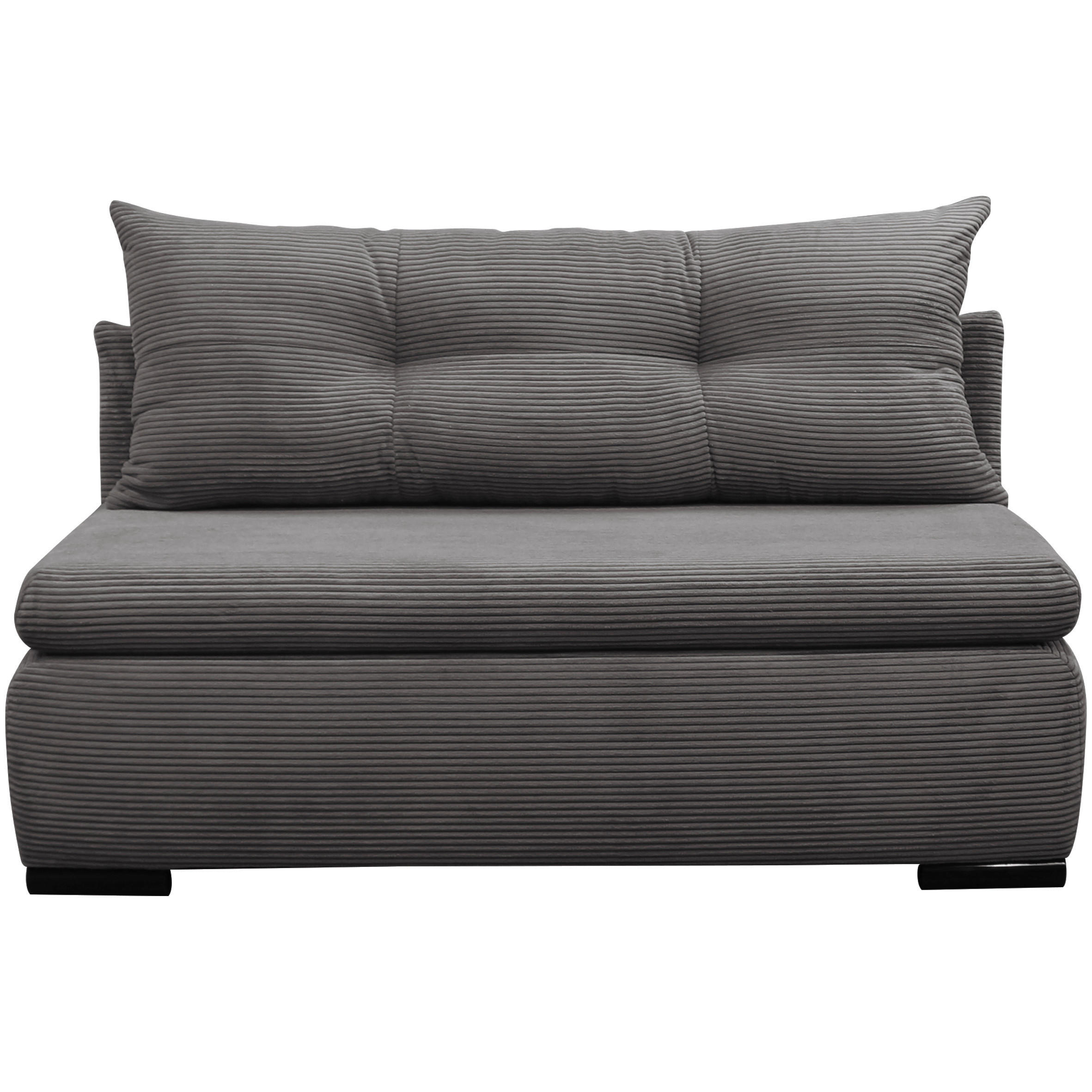 SCHLAFSOFA  mit Liegefunktion Cord Grau  - Schwarz/Grau, Design, Kunststoff/Textil (154/93/85cm) - MID.YOU