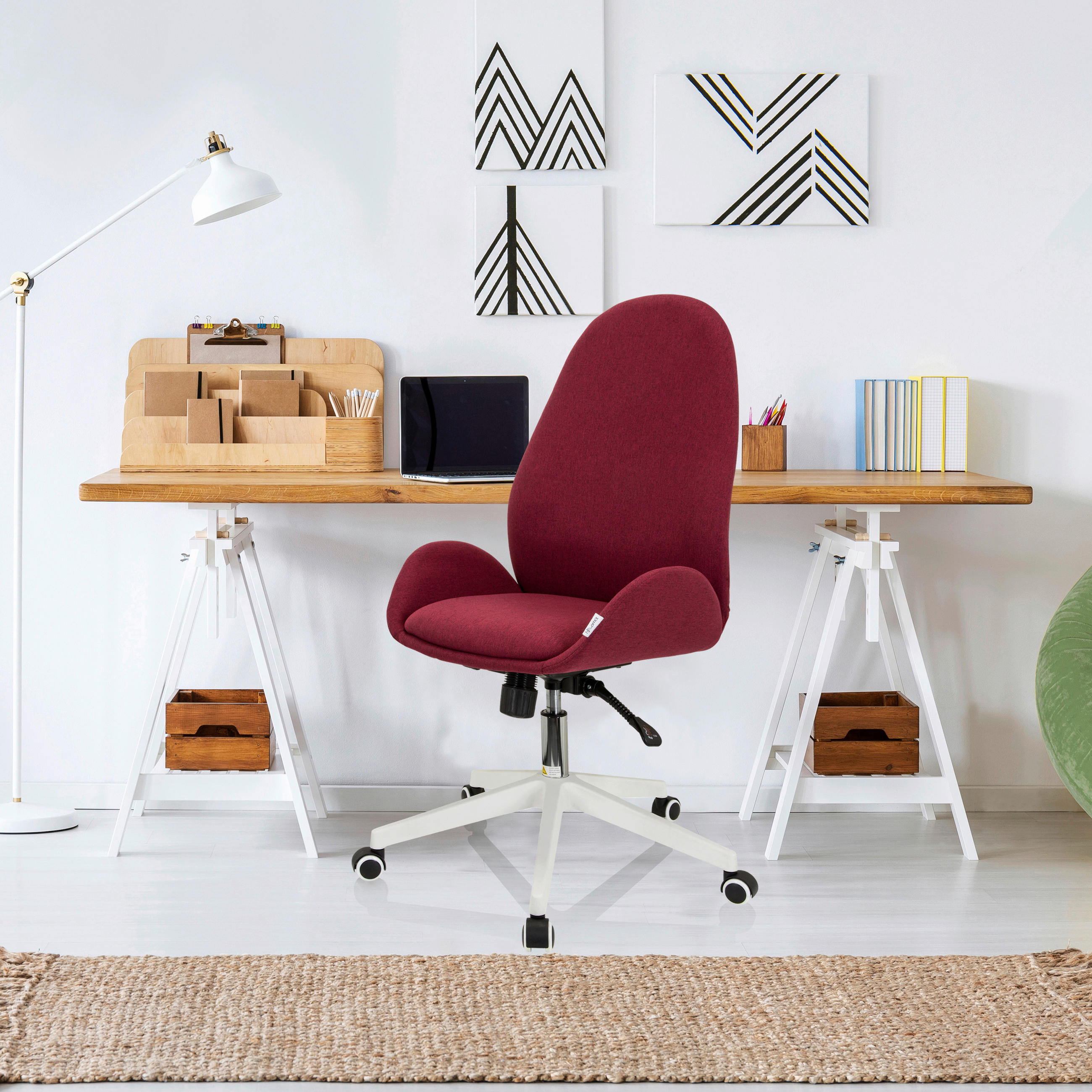 SNURRSTOL i flatväv bordeaux - vit/bordeaux, Basics, textil/plast (56/104/58cm) - MID.YOU