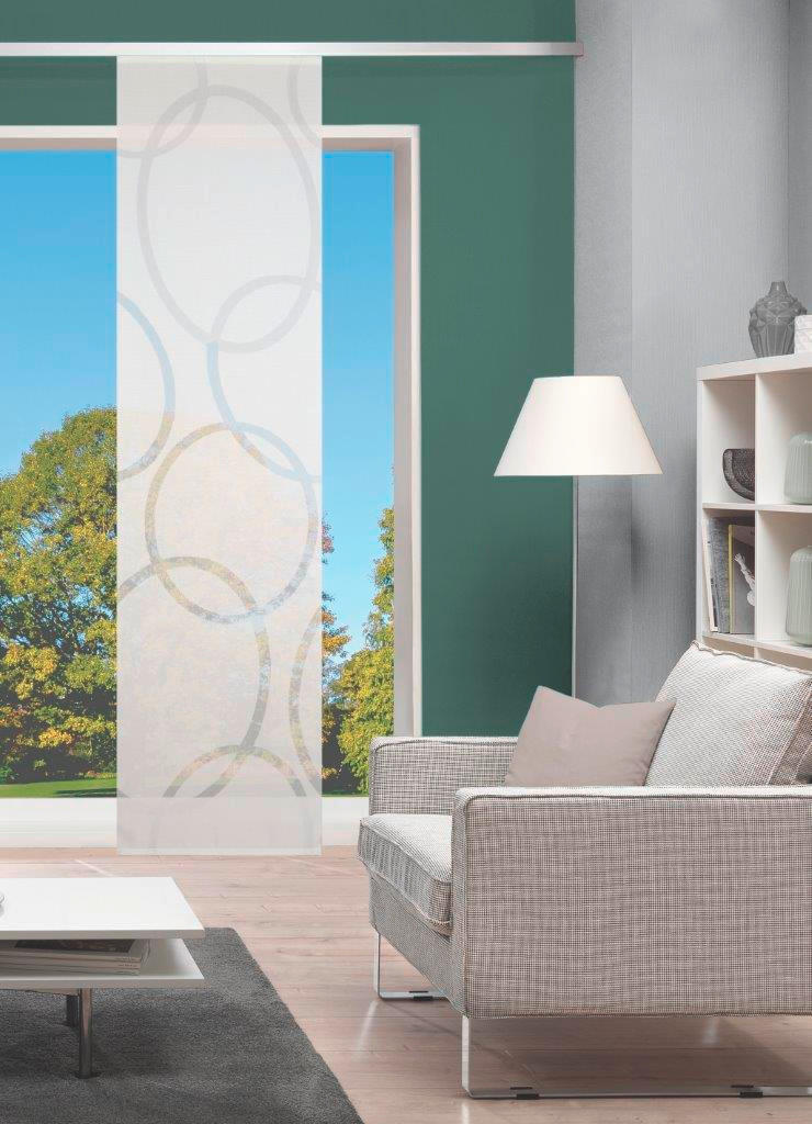 FLÄCHENVORHANG   halbtransparent   60/245 cm  - Ecru, Design, Textil (60/245cm)