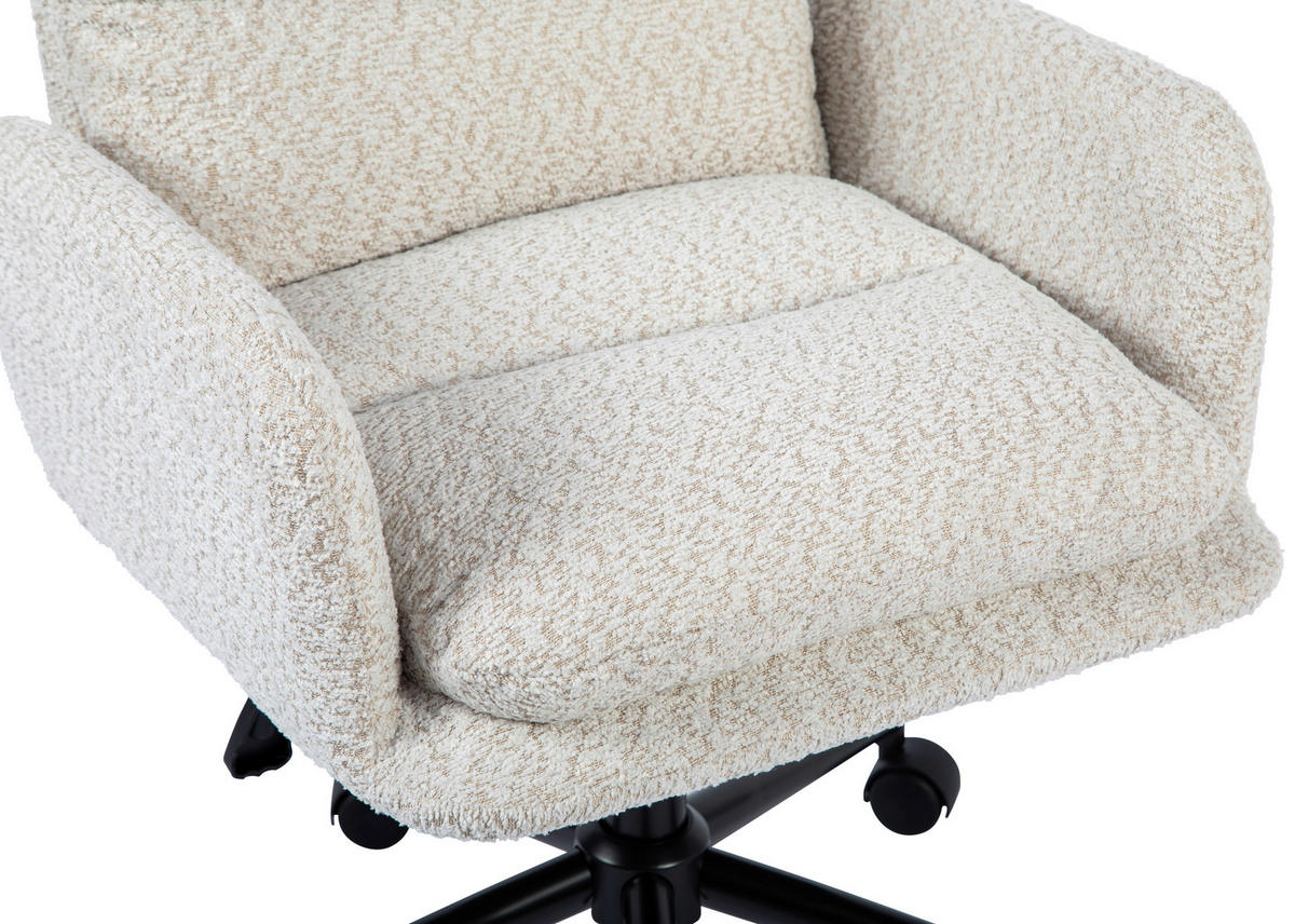 DREHSTUHL Bouclé Schwarz, Beige  - Beige/Schwarz, MODERN, Kunststoff/Textil (58/86/96/65cm) - MID.YOU
