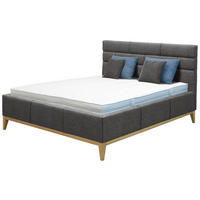 KÁRPITOZOTT ÁGY 160/200 cm  szürke  - szürke, Basics, műanyag/textil (160/200cm) - Carryhome