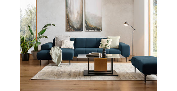 ECKSOFA  in Chenille Blau  167/311 cm  - Blau/Schwarz, Design, Textil/Metall (167/311cm) - Xora