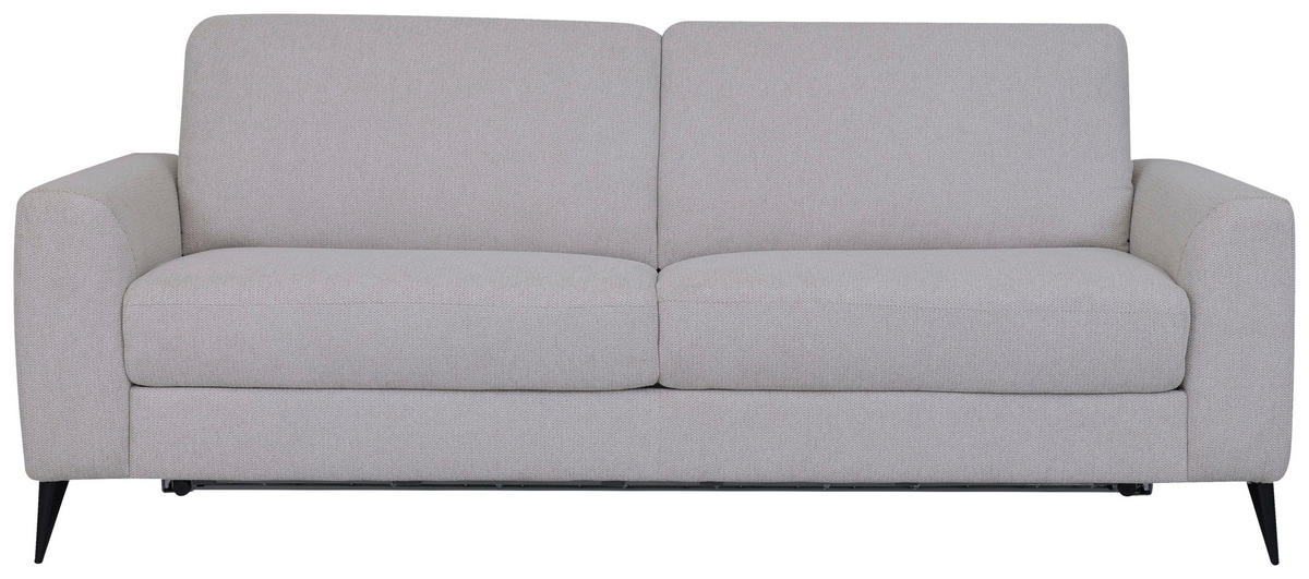 SCHLAFSOFA Webstoff Beige  - Beige/Schwarz, MODERN, Textil/Metall (219/92/101cm) - Livetastic