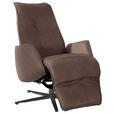 RELAXSESSEL in Leder Dunkelbraun  - Anthrazit/Dunkelbraun, Design, Leder/Metall (71/114/84cm) - Ambiente