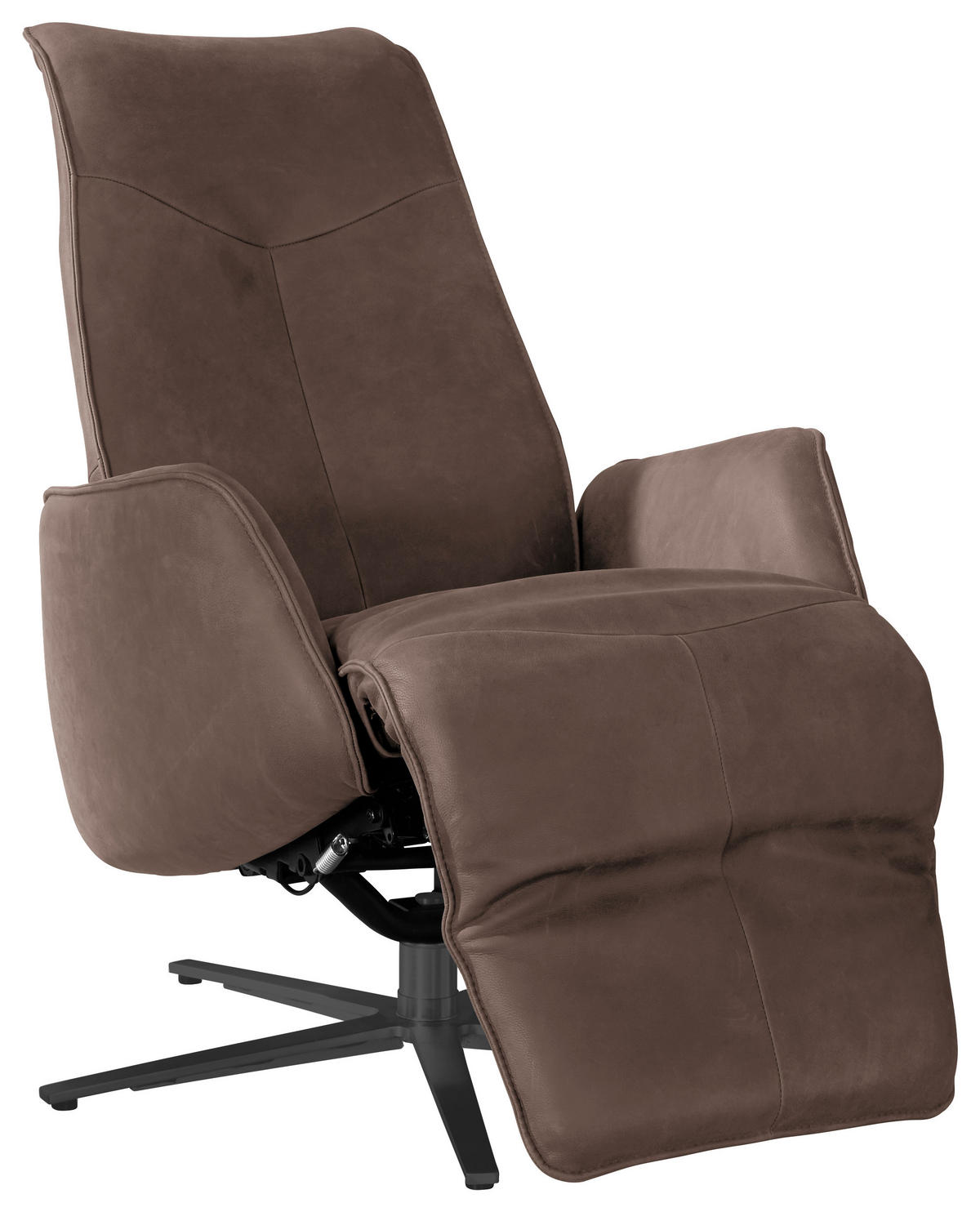 RELAXSESSEL in Leder Dunkelbraun  - Anthrazit/Dunkelbraun, Design, Leder/Metall (71/114/84cm) - Johann Jakob