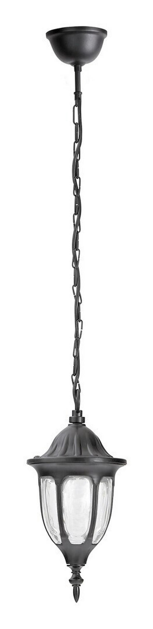 SPOLJNA VISEĆA SVETILJKA MILANO  - prozirna/crna, Romantično / Seoski, staklo/metal (16,5/100cm)